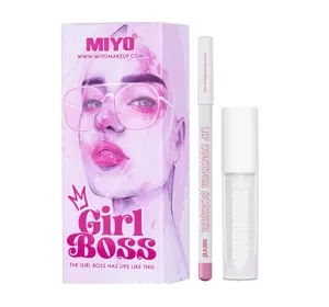 MIYO X OLUCZKA GIRL BOSS НАБОР КОСМЕТИКИ ДЛЯ ГУБ БЛЕСК + КАРАНДАШ