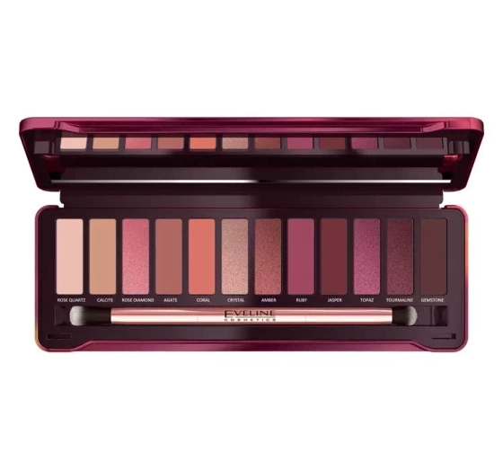 Натисніть на картинку, щоб її збільшити EVELINE RUBY GLAMOUR EYESHADOW PALETTE ПАЛЕТКА ТІНЕЙ 12Г