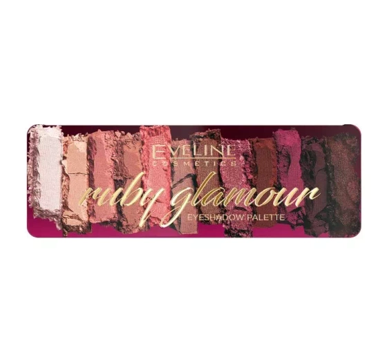 Натисніть на картинку, щоб її збільшити EVELINE RUBY GLAMOUR EYESHADOW PALETTE ПАЛЕТКА ТІНЕЙ 12Г